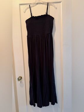 Smocked Maxi Dress in Black